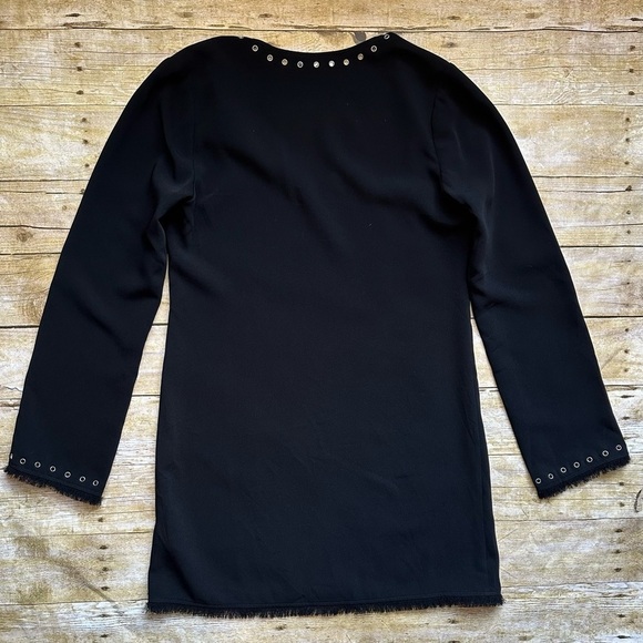 Elizabeth and James Grommet Studded V-Neck Fringe Hem Shift Dress - Picture 9 of 9